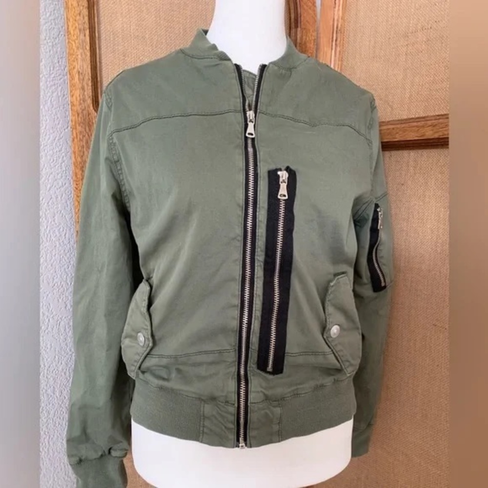 Hudson Green Bomber Jacket Size XL